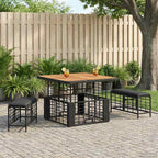 Conjunto de Comedor de Jardín Beige ratán sintético