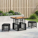 Conjunto de Comedor de Jardín Beige ratán sintético