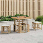 Conjunto de Comedor de Jardín Beige ratán sintético