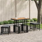 Conjunto de Comedor de Jardín Beige ratán sintético