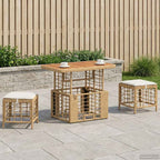 Conjunto de Comedor de Jardín Beige ratán sintético