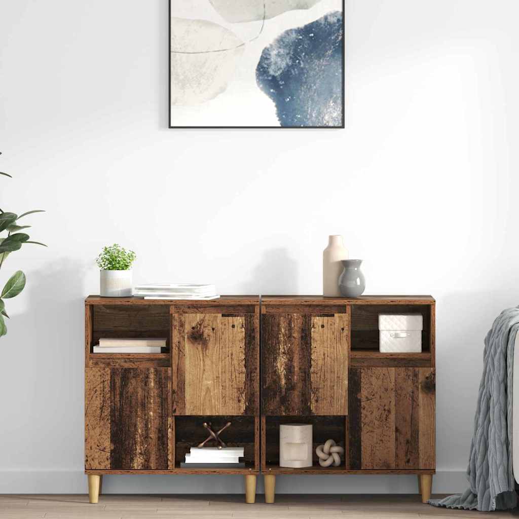 Tableros Lateral 2 pcs Madera Vieja 60 x 35 x 70 cm