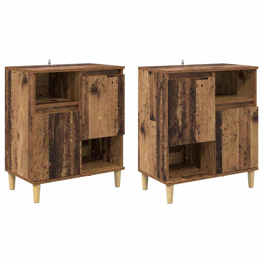 Tableros Lateral 2 pcs Madera Vieja 60 x 35 x 70 cm