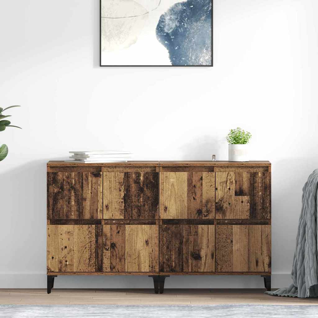 Tableros Lateral 2 pcs Madera Vieja 60 x 35 x 70 cm