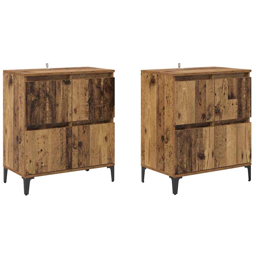 Tableros Lateral 2 pcs Madera Vieja 60 x 35 x 70 cm