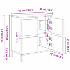 Tableros Lateral 2 pcs Madera Vieja 60 x 35 x 70 cm