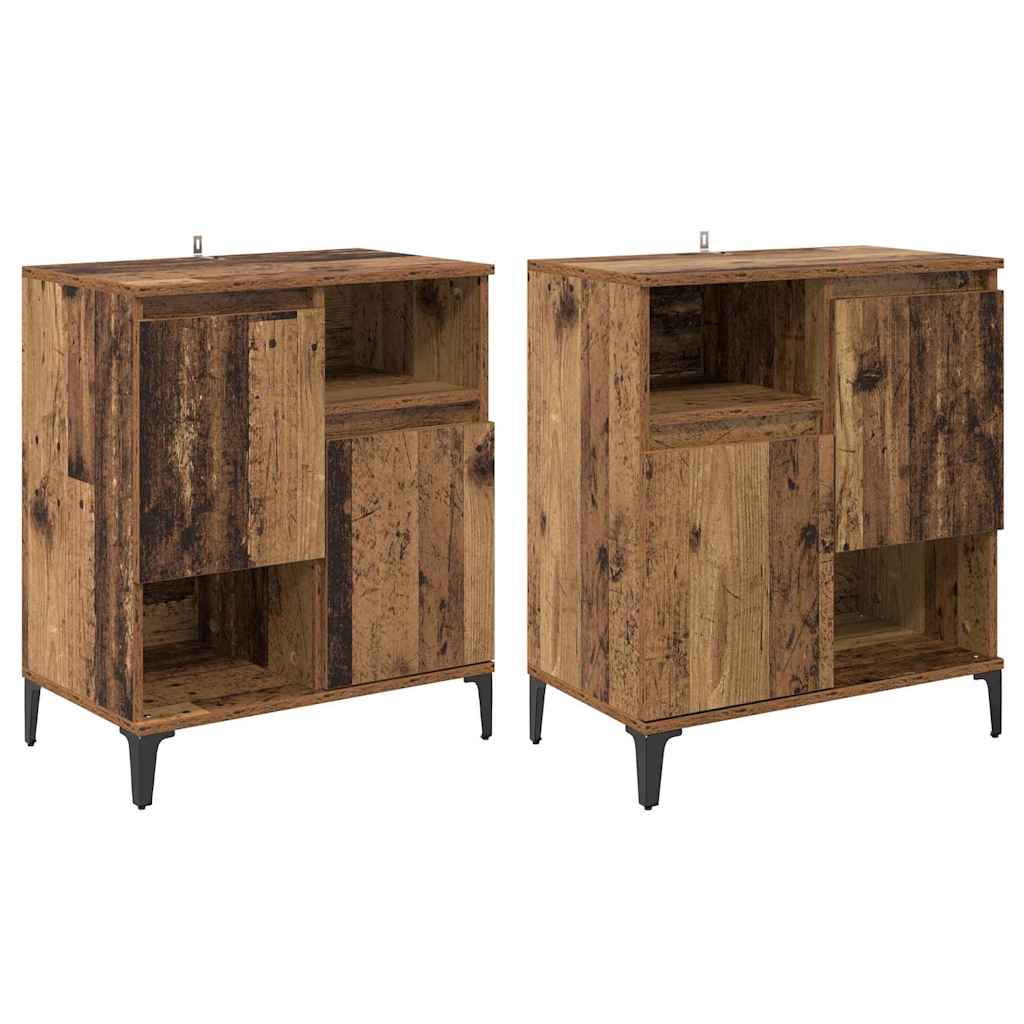 Tableros Lateral 2 pcs Madera Vieja 60 x 35 x 70 cm