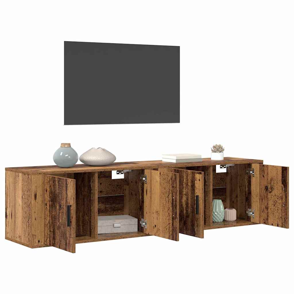 Juego de Muebles para Televisión Montados en la Pared 2 pcs
