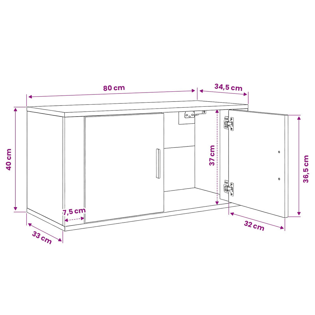 Juego de Muebles para Televisión Montados en la Pared 2 pcs