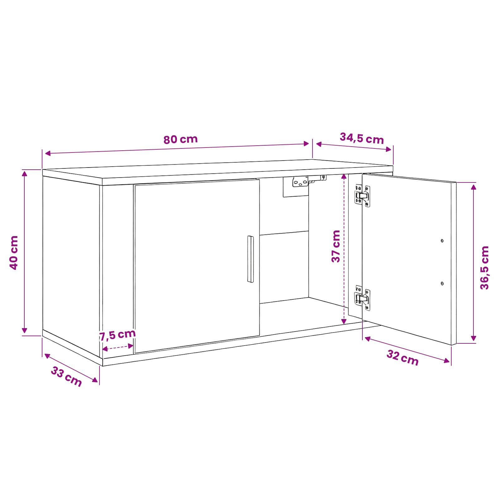 Juego de Muebles para Televisión Montados en la Pared 2 pcs