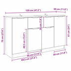 Tableros Lateral 2 pcs Roble artesanal 60 x 30 x 70 cm