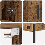Aparador alto 2 pcs Madera envejecida Madera de ingeniería