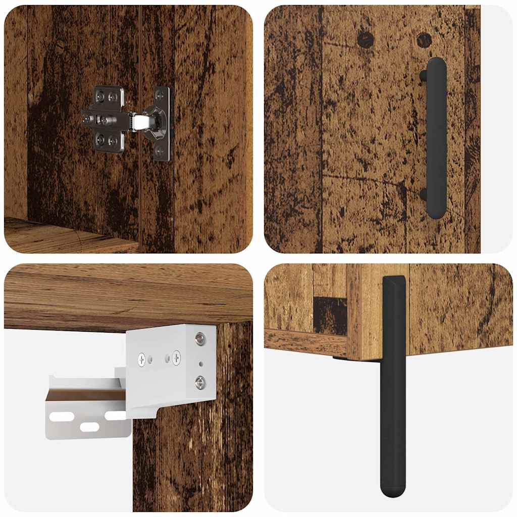 Aparador alto 2 pcs Madera envejecida Madera de ingeniería