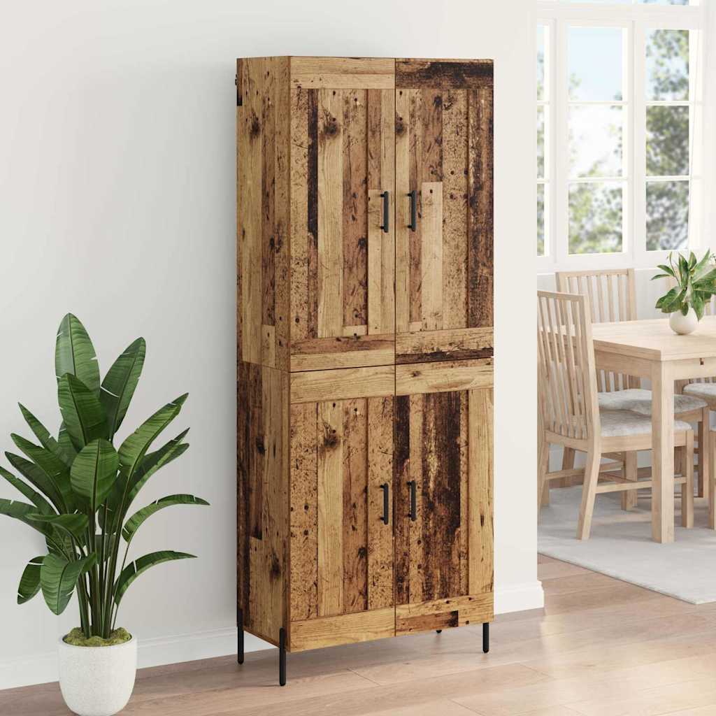 Aparador alto 2 pcs Madera envejecida Madera de ingeniería