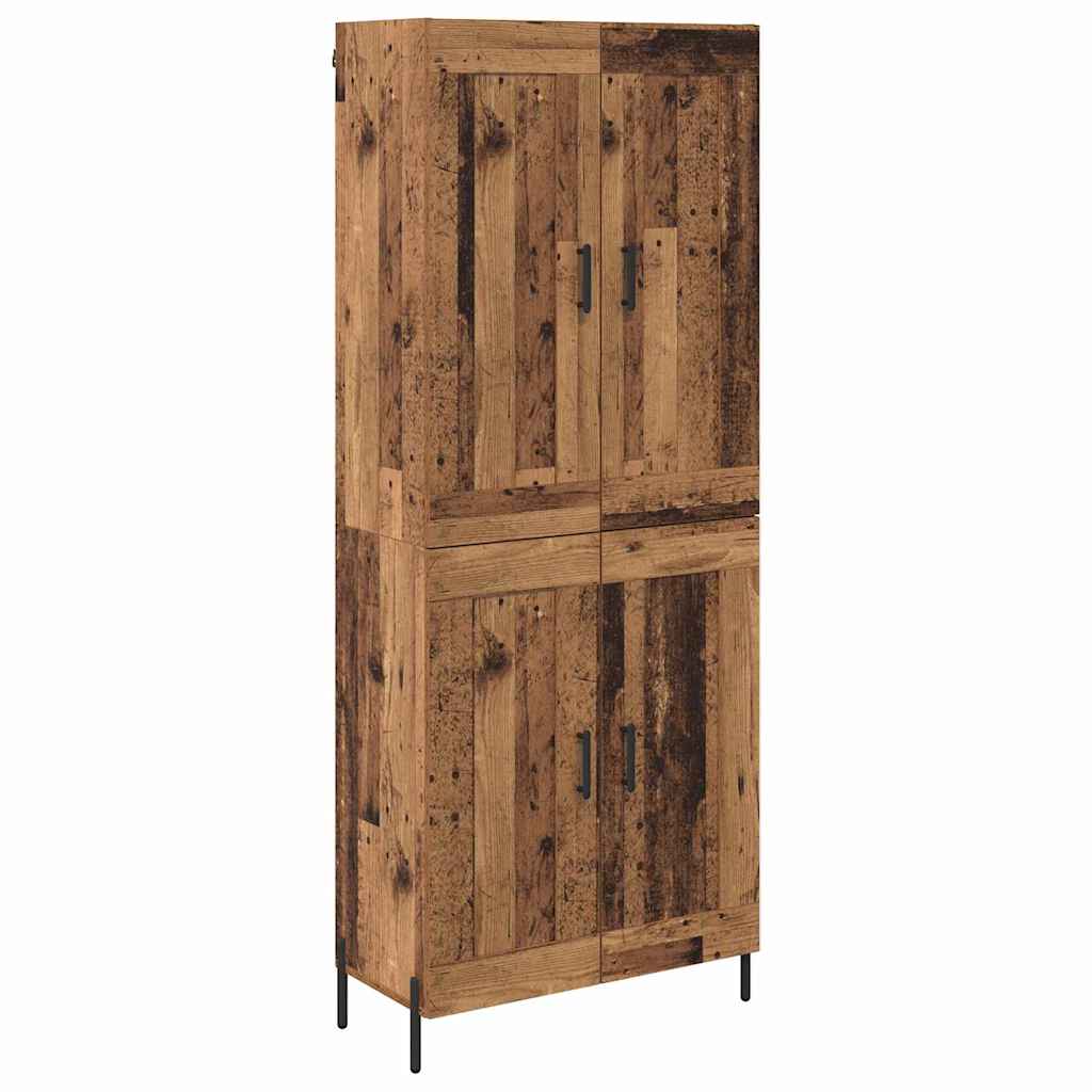 Aparador alto 2 pcs Madera envejecida Madera de ingeniería
