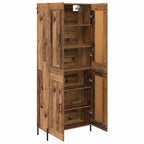 Aparador alto 2 pcs Madera envejecida Madera de ingeniería