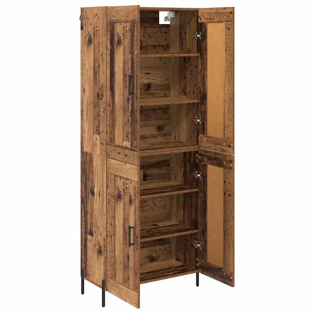 Aparador alto 2 pcs Madera envejecida Madera de ingeniería