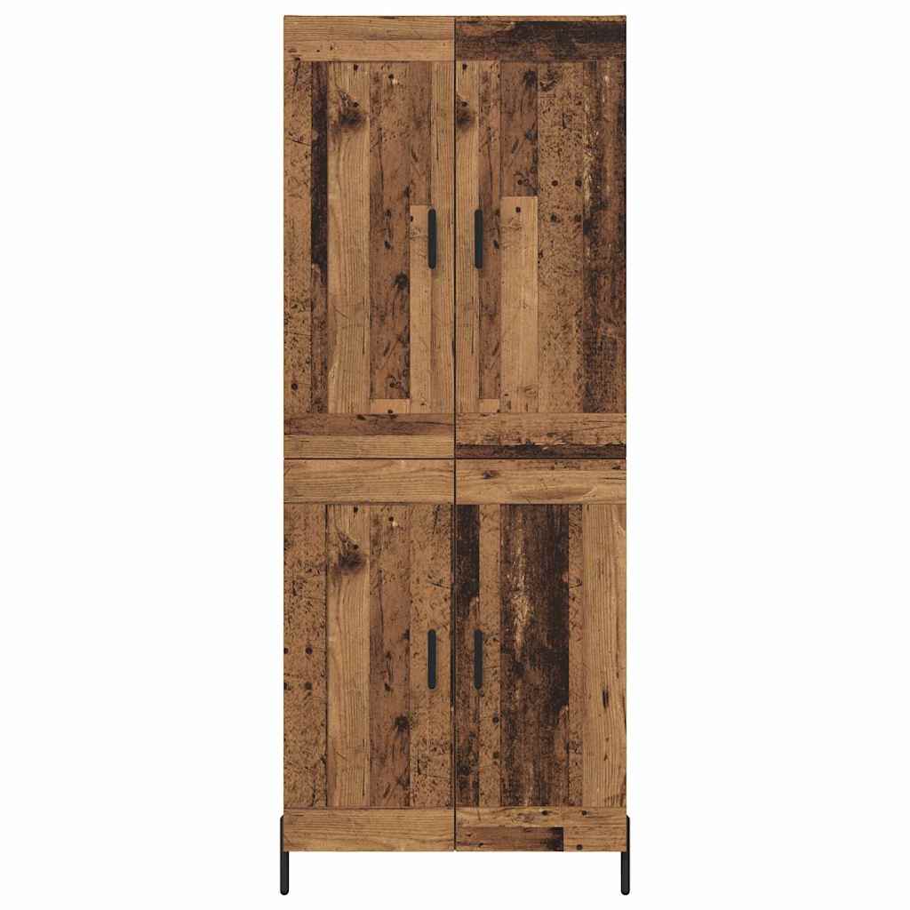 Aparador alto 2 pcs Madera envejecida Madera de ingeniería