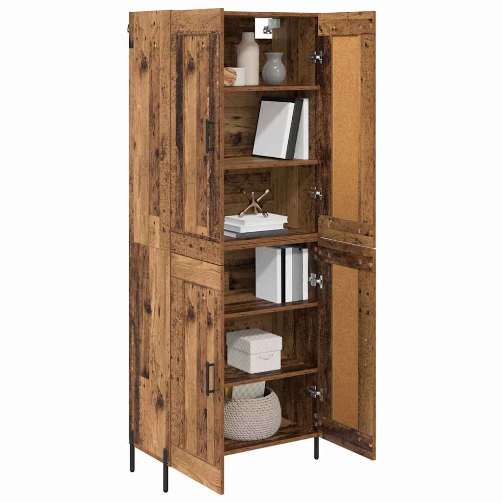 Aparador alto 2 pcs Madera envejecida Madera de ingeniería