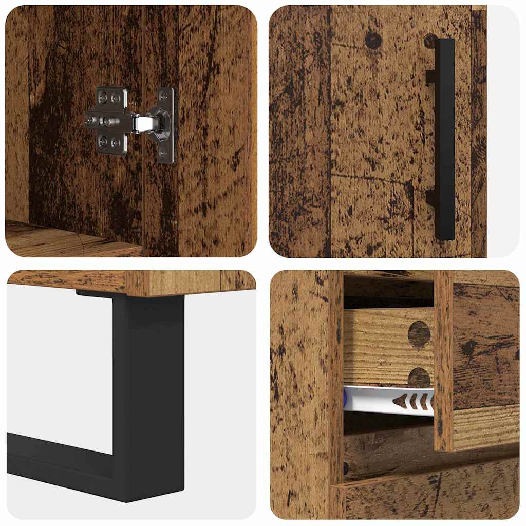 Aparador alto con cajón Madera vieja 69,5 x 34 x 180 cm