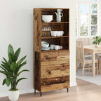 Aparador alto 2 pcs Madera envejecida Madera de ingeniería