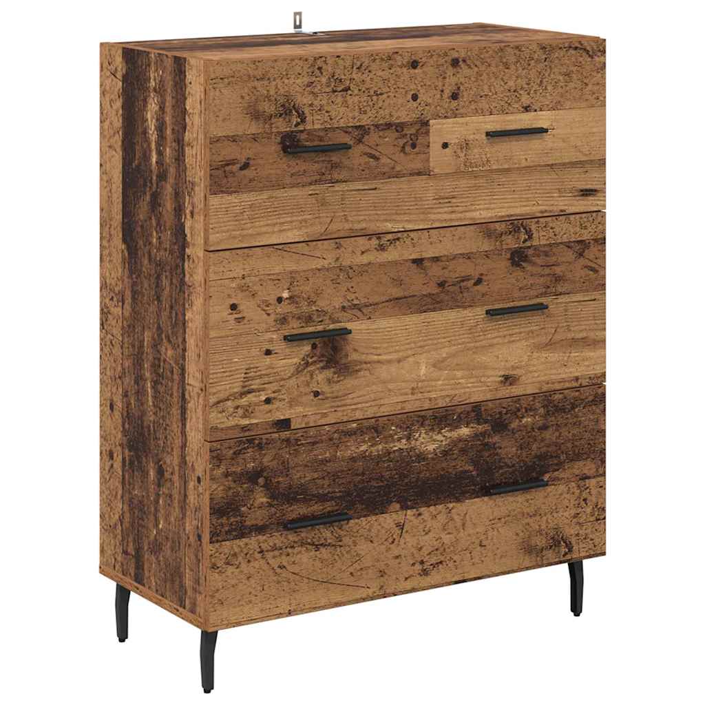 Aparador alto 2 pcs Madera envejecida Madera de ingeniería