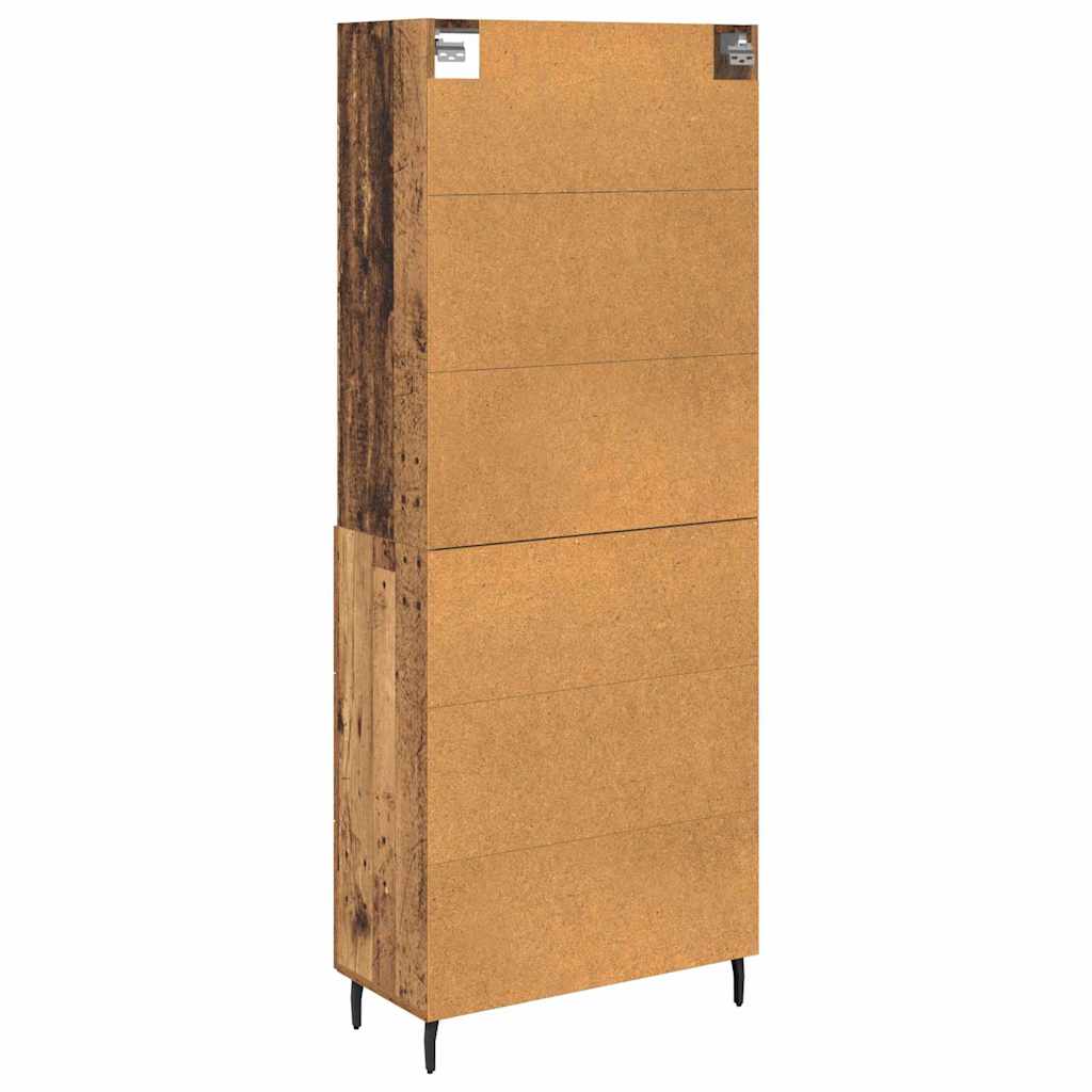 Aparador alto 2 pcs Madera envejecida Madera de ingeniería