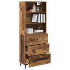 Aparador alto 2 pcs Madera envejecida Madera de ingeniería