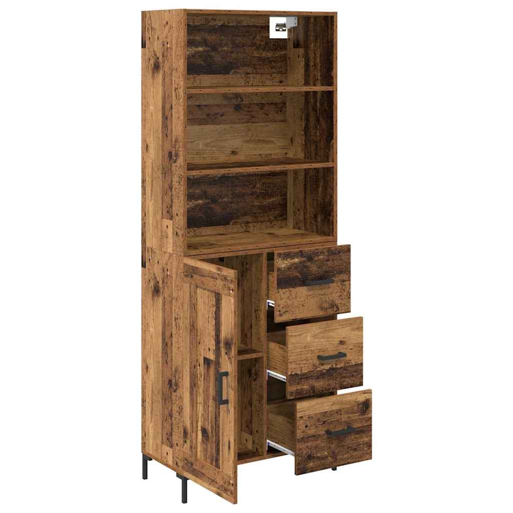Aparador alto con cajón Madera vieja 69,5 x 34 x 180 cm