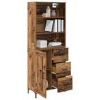 Aparador alto con cajón Madera vieja 69,5 x 34 x 180 cm