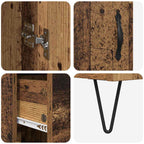 Aparador alto con cajón Madera envejecida 69,5 x 34 x 180 cm