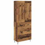 Aparador alto con cajón Madera envejecida 69,5 x 34 x 180 cm