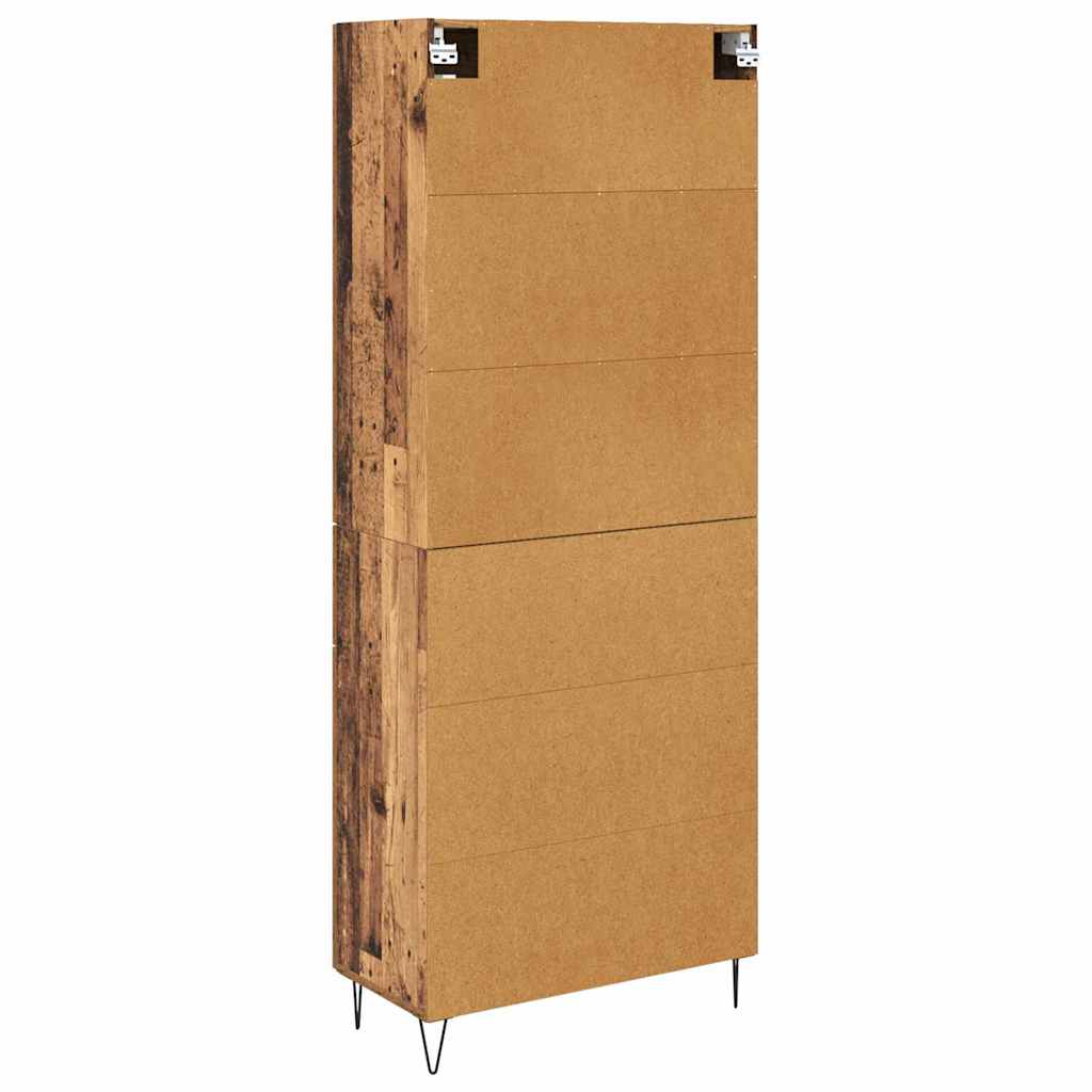 Aparador alto con cajón Madera envejecida 69,5 x 34 x 180 cm