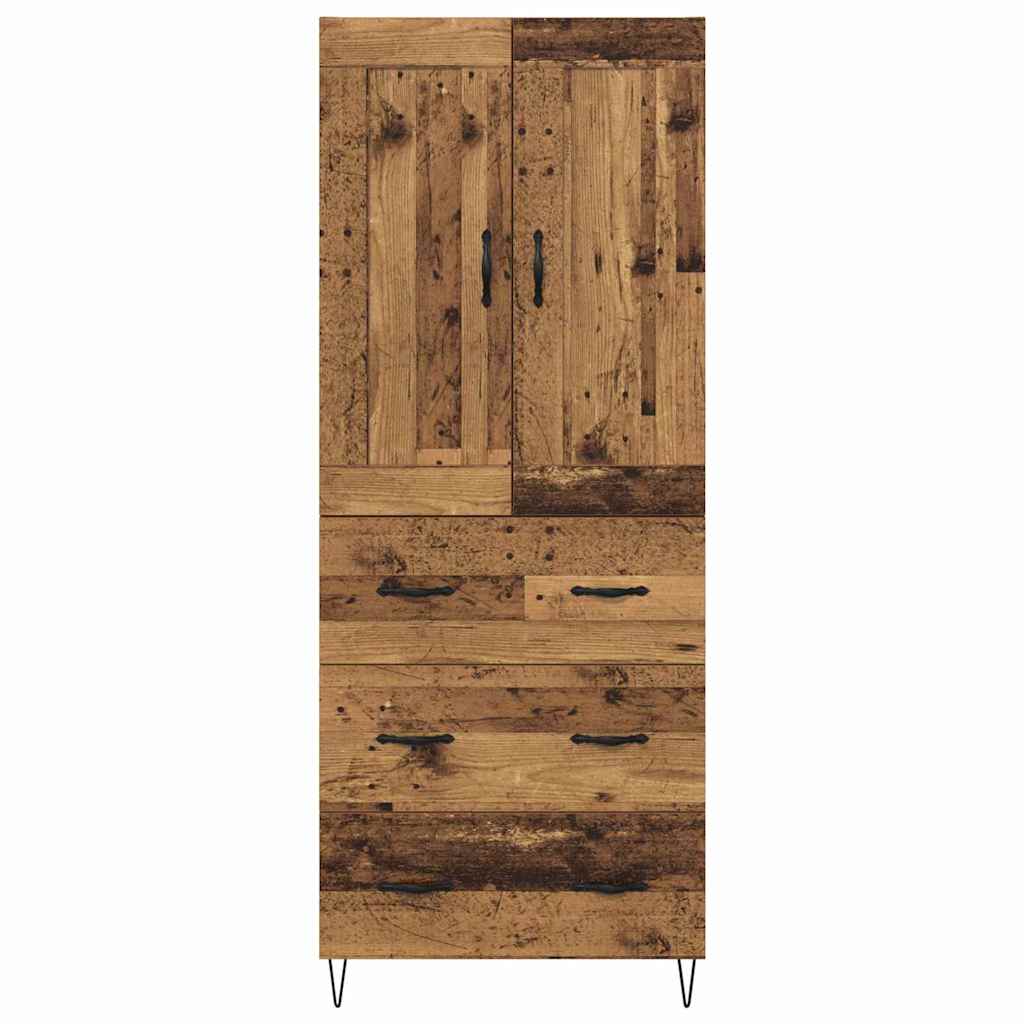 Aparador alto con cajón Madera envejecida 69,5 x 34 x 180 cm