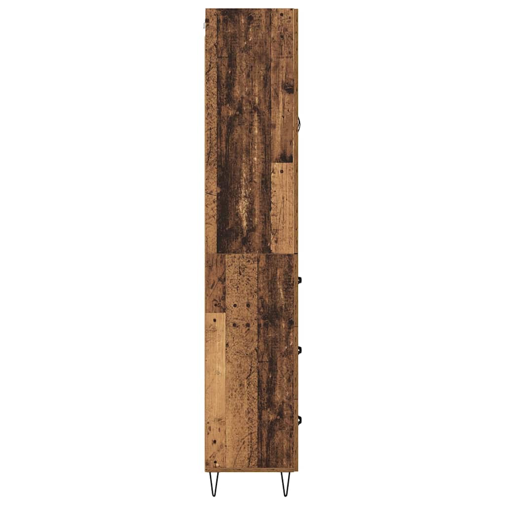 Aparador alto con cajón Madera envejecida 69,5 x 34 x 180 cm