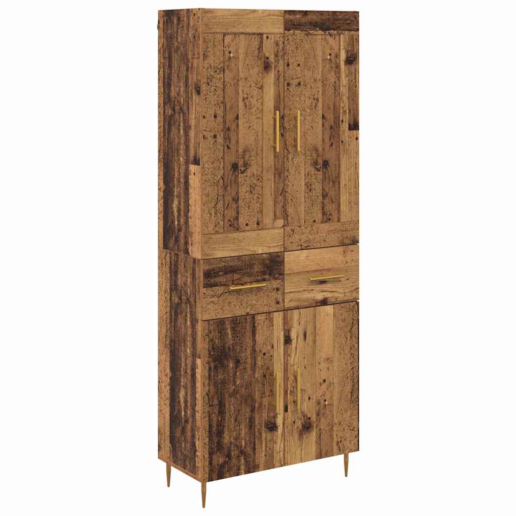 Aparador alto con cajón Madera envejecida 69,5 x 34 x 180 cm