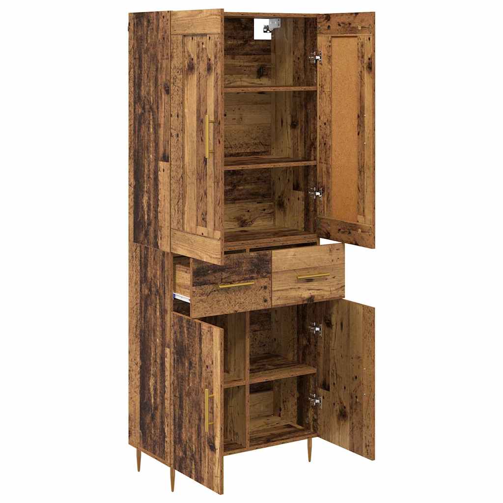 Aparador alto con cajón Madera envejecida 69,5 x 34 x 180 cm