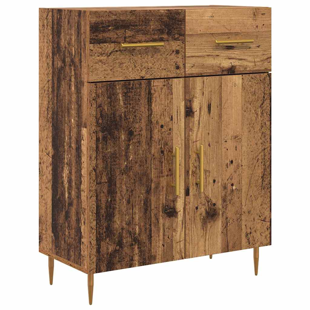 Aparador alto con cajón Madera envejecida 69,5 x 34 x 180 cm