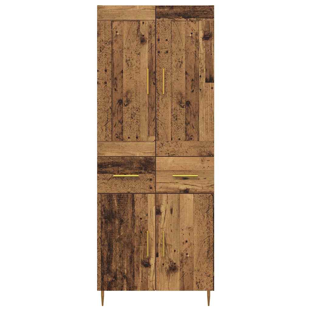 Aparador alto con cajón Madera envejecida 69,5 x 34 x 180 cm