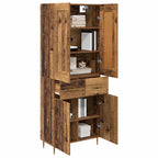 Aparador alto con cajón Madera envejecida 69,5 x 34 x 180 cm