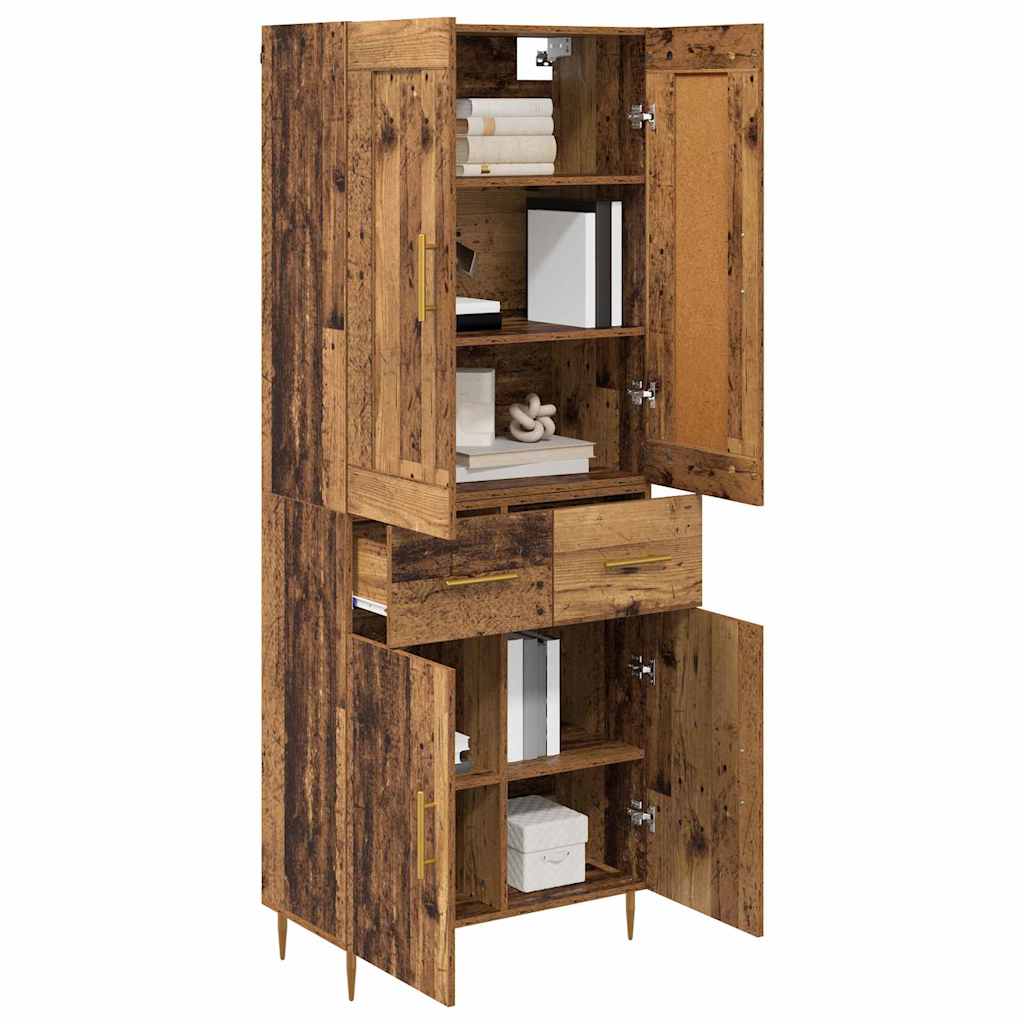 Aparador alto con cajón Madera envejecida 69,5 x 34 x 180 cm