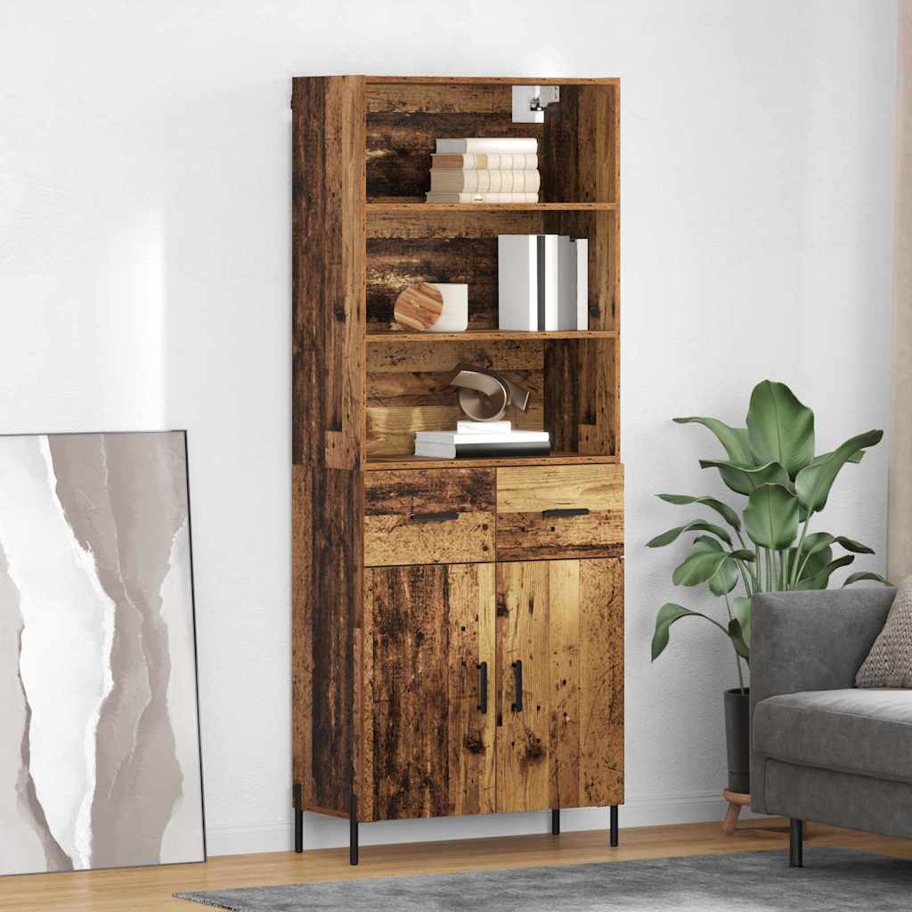 Aparador alto con cajón Madera envejecida 69,5 x 32,5 x 180 cm
