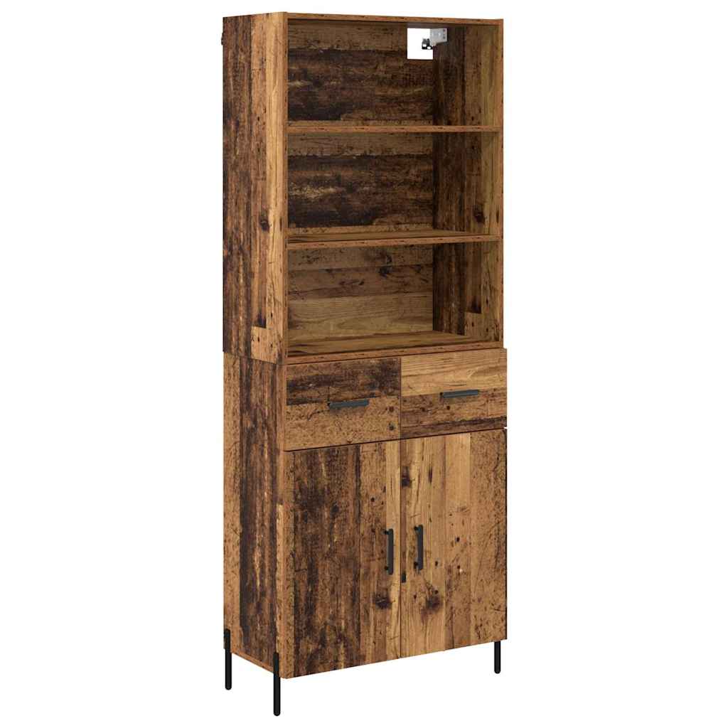 Aparador alto con cajón Madera envejecida 69,5 x 32,5 x 180 cm