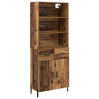 Aparador alto con cajón Madera envejecida 69,5 x 32,5 x 180 cm