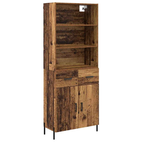 Aparador alto con cajón Madera envejecida 69,5 x 32,5 x 180 cm