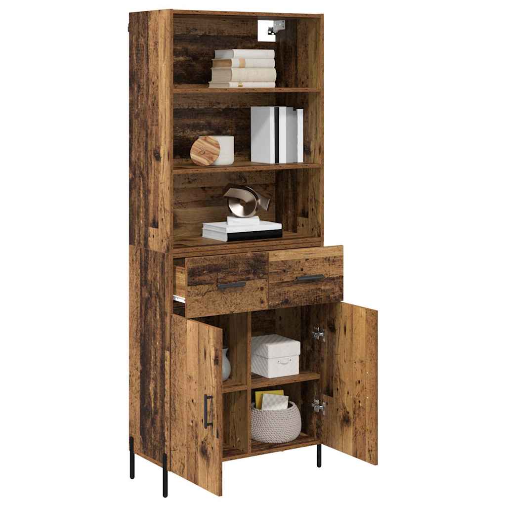 Aparador alto con cajón Madera envejecida 69,5 x 32,5 x 180 cm
