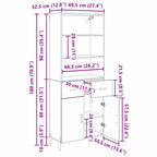 Aparador alto con cajón Madera envejecida 69,5 x 32,5 x 180 cm