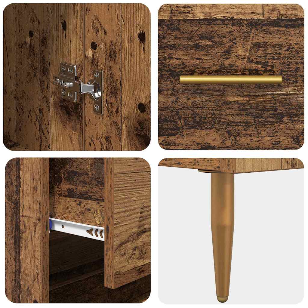 Aparador alto con cajón Madera vieja 69,5 x 34 x 180 cm
