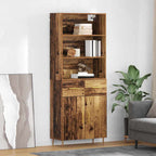 Aparador alto con cajón Madera vieja 69,5 x 34 x 180 cm
