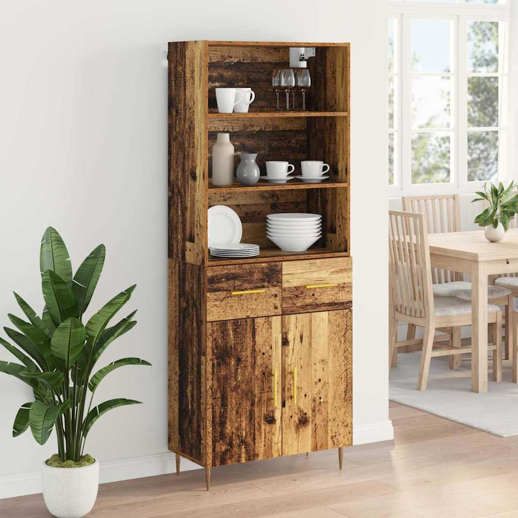 Aparador alto con cajón Madera vieja 69,5 x 34 x 180 cm
